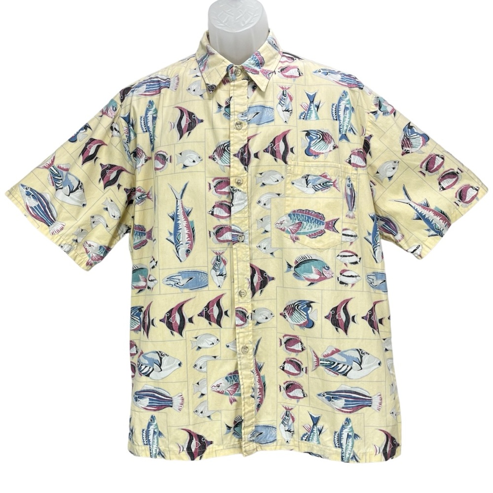 Cooke Street | Men XL | Hawaiian Fish Aloha Shirt‎ Short Sleeve Button Up